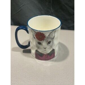 Signature Housewares Hipster Animal Cat Coffee Mug Cup 14 oz